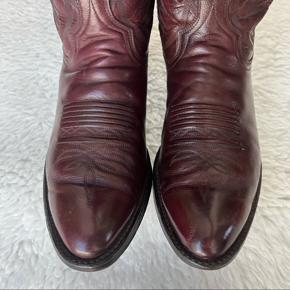 Dan Post Vintage Genuine Brown Leather Men’s Western Cowboy Boots size 9 D - Picture 7 of 11